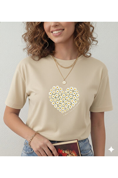 FAVORİST Γυναικείο μπλουζάκι KALP PAPATYA με τύπωμα