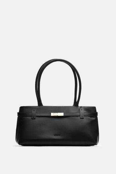 BE BLUE GEANTĂ DE UMĂR DETALIATĂ CU CATĂLĂ NEGRĂ AURIE