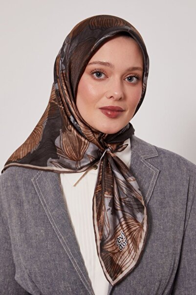 Levidor Large Striped Floral Pattern Sparkly Crystal Scarf