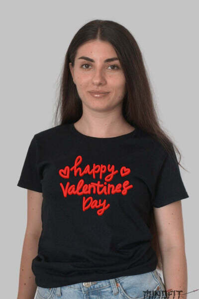 GILDAN Tricou Valentine S Day Happy Valentines Day Rosu Neon Dama