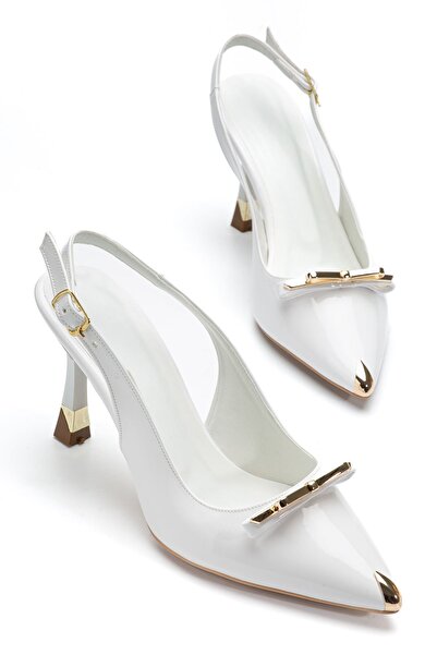 Hayalimdeki Ayakkabı Women's White Patent Leather Special Design Thin Heeled ...