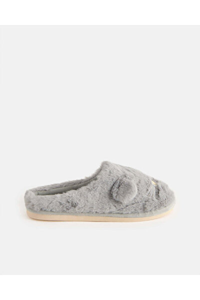 REDTAG شبشب نسائي رمادي اللون ذو أذنين كبيرتين ومقدمة مغلقة