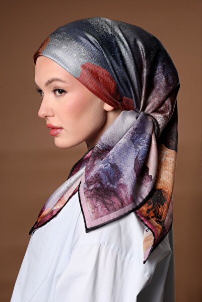 Levidor Flower Garden Grid Pattern Sparkling Crystal Scarf