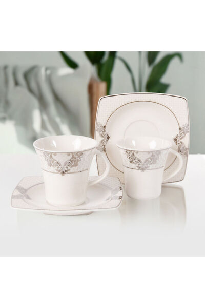 Güral Porselen طقم قهوة كارولين 12 قطعة لـ 6 أشخاص 6600