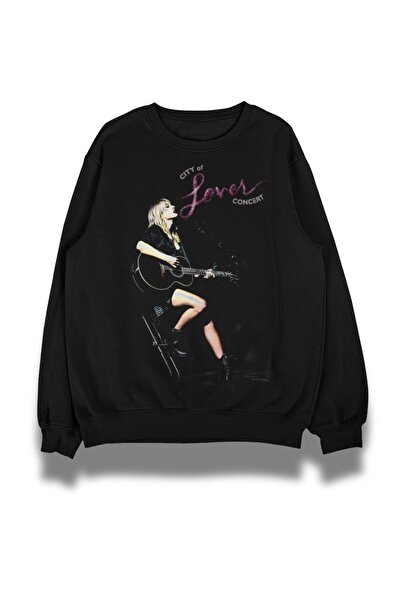 Fuddy Moda سويت شيرت قصة فضفاضة Lover Concert تايلور سويفت مطبوع بدون قلنسوة ...