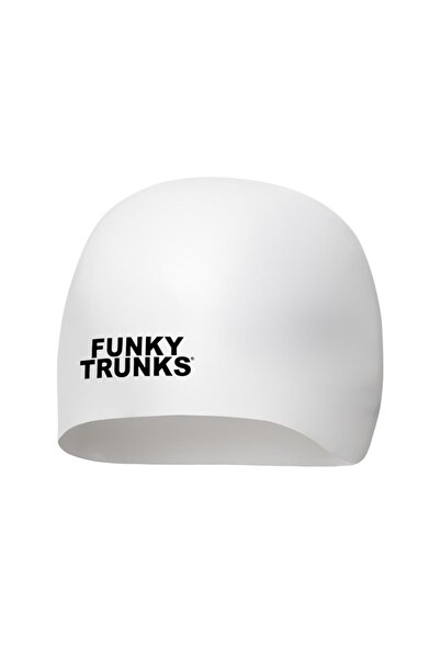 Funky Trunks قبعة السباحة دوم ريسينغ ستيل وايت – قبعة السباحة