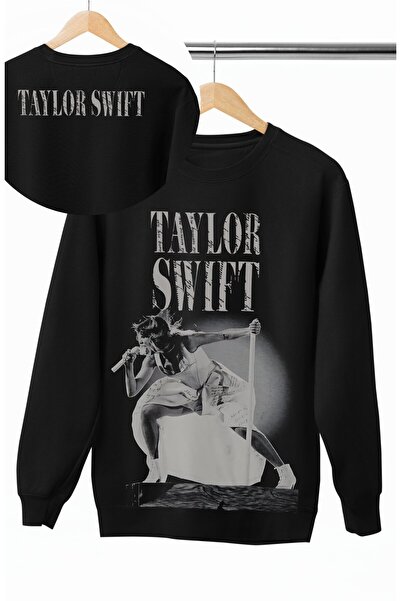 Fuddy Moda سويت شيرت قصة فضفاضة فينتاج كونسير تايلور سويفت إنسي مطبوع بدون أك...