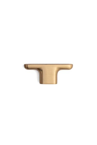 System 4727 Zamak Tırtıklı T Kulp Şampanya Saten Renk 7 cm