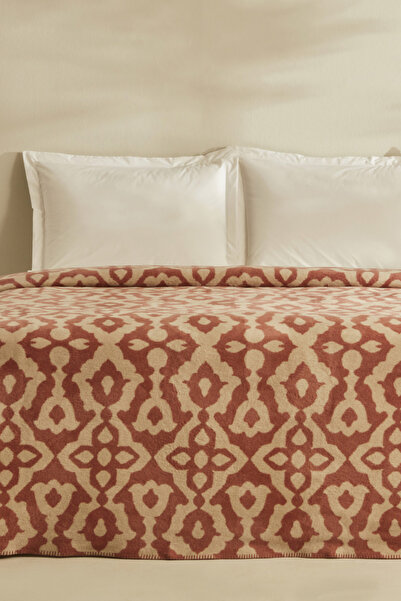 Karaca Home Rina Single Blanket - Cotton Terracota