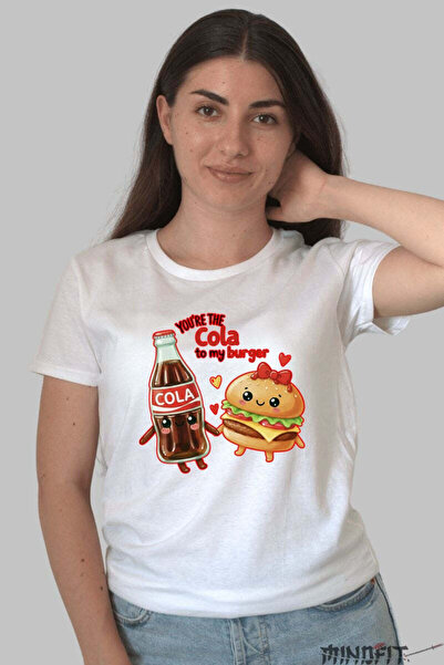 GILDAN Tricou Valentine's Day Cuplu - Tu Esti Cola Pentru Burgerul Meu Dama
