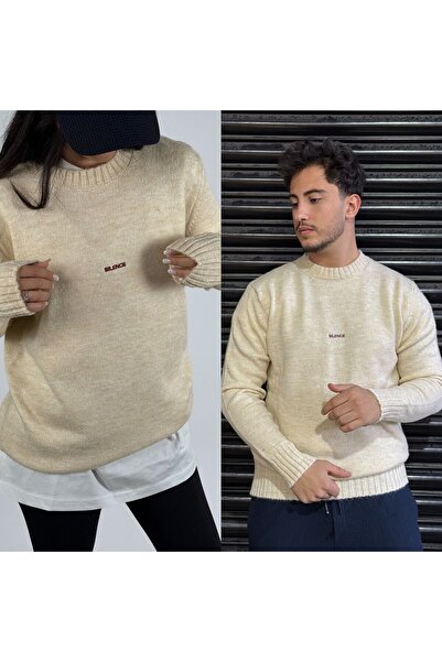 sunfyre Unisex Crew Neck Embroidery Detailed Sılınce Sweater.Sun247