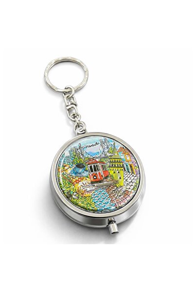 Store İstanbul Temalı Anahtarlık Küllük 5x5 cm – Cep Boy Mini Küllük Hediyelik
