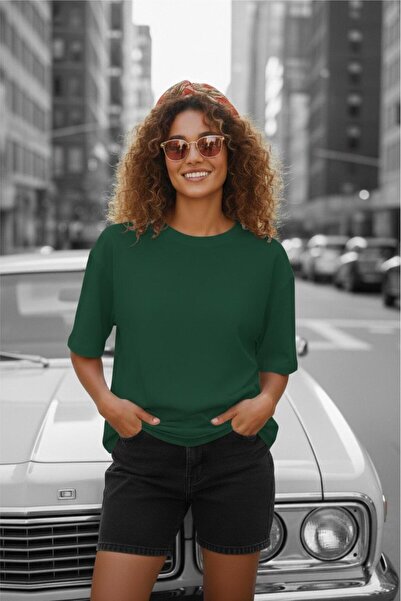 Oksit Mily Дамска широка базова памучна тениска с обло деколте и свободна кро...