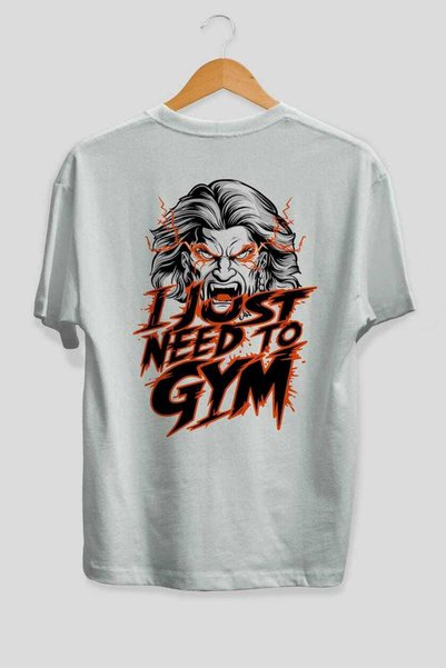 Ankhises Gym, Sports, Fitness 99 Back Printed White Oversize T-Shirt Men's Women's Cotton Crew Neck T-Shirt