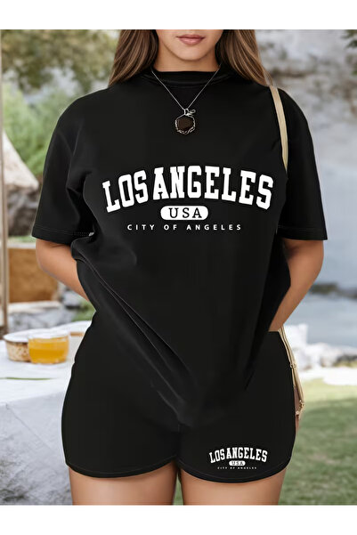 COMANCHERO Set de tricou și colanți cu imprimeu City Of Angeles pentru femei
