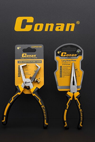 CONAN 6" (160 mm) Professional 2-Piece Pliers Set – Wire Stripping & Long Nos...