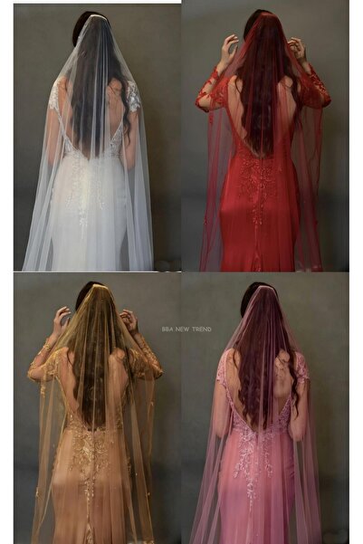 bba new trend 5 Colors, 2 Meters Long Veil with a Width of 3 Meters, Bridal L...