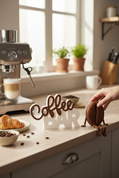 KUKO DESIGN Coffee Bar Dekoratif Yazı | Kahve Köşesi Masa Üstü Biblo | Modern...