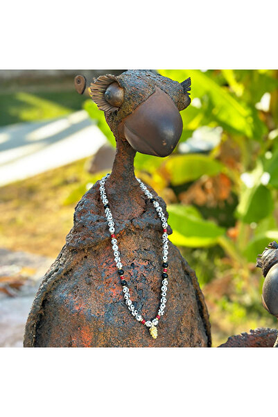 B Design jewelry Tibet Agate - Coral and Black Agate Necklace