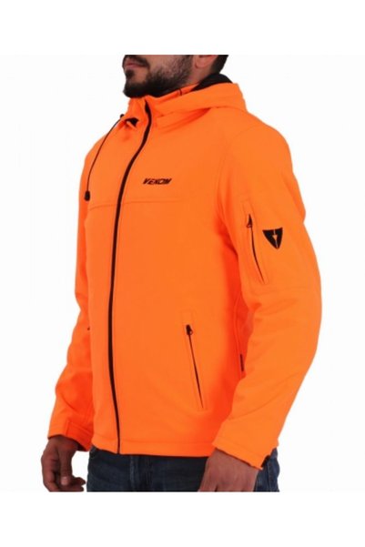 VENOM Motorcycle Jacket Jaws Soft Shell Orange Men's Biker Jacket