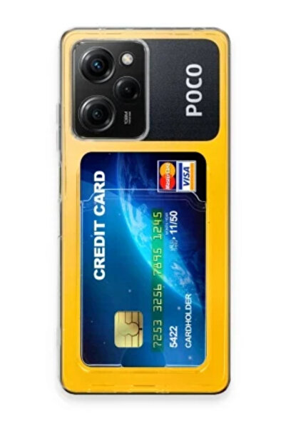 Hatreds Xiaomi Poco X5 Pro 5G İçin Uyumlu Kart Bölmeli Şeffaf Köşe Korumalı K...