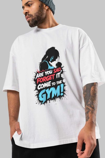 Ankhises Gym, Sports, Fitness 26 Pre-Printed White Oversized T-Shirt Men's Women's Cotton Crew Neck T-Shirt