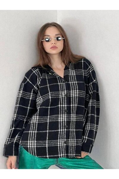Butik سترة قميص بأزرار قصة فضفاضة