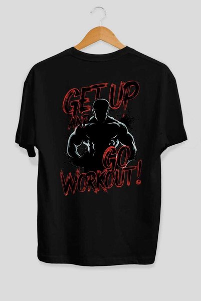 Ankhises Gym, Sports, Fitness 84 Back Printed Black Oversize T-Shirt Men's Women's Cotton Crew Neck T-Shirt