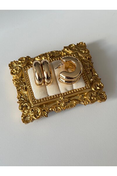 Charmist Steel Gold Lalin Earrings