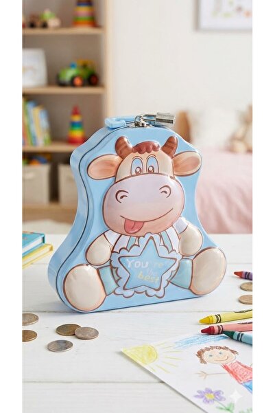 BiTon Toptan Pușculiță metalică cu cifre drăguțe și sistem de blocare - Cutie...