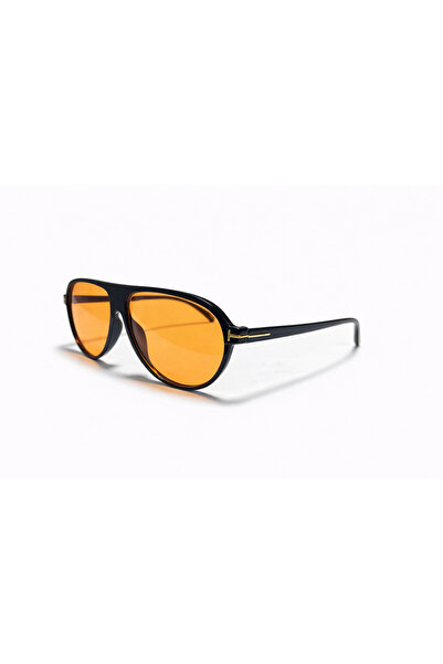 Toz Vintage Alfred Black Frame Orange Glass Vintage Retro Sunglasses