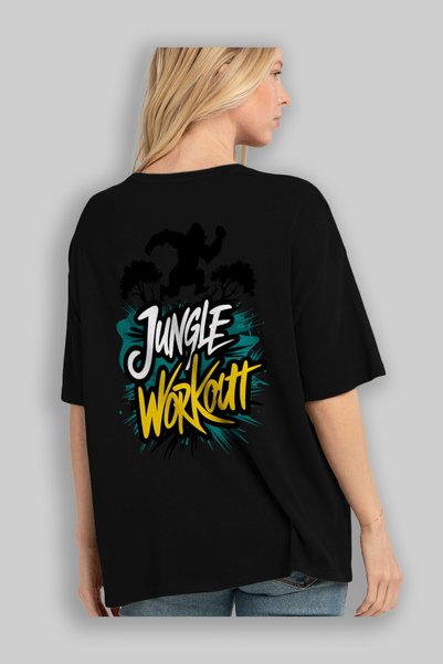 Ankhises Gym, Sports, Fitness 73 Back Printed Black Oversize T-Shirt Men's Women's Cotton Crew Neck T-Shirt