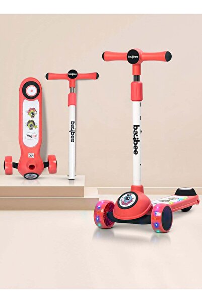 BAYBEE سكوتر سونيك للأطفال، سكوتر بثلاث عجلات للأطفال مع مقبض قابل لتعديل الا...