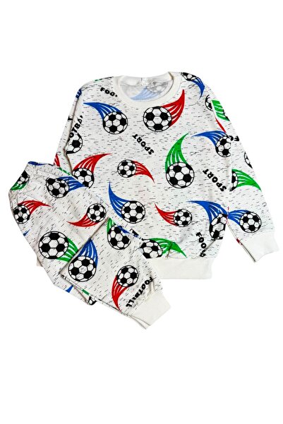 Fil Kids Σετ χειμερινής πιτζάμας για αγόρια, 100% βαμβακερό ύφασμα, λευκό, με...