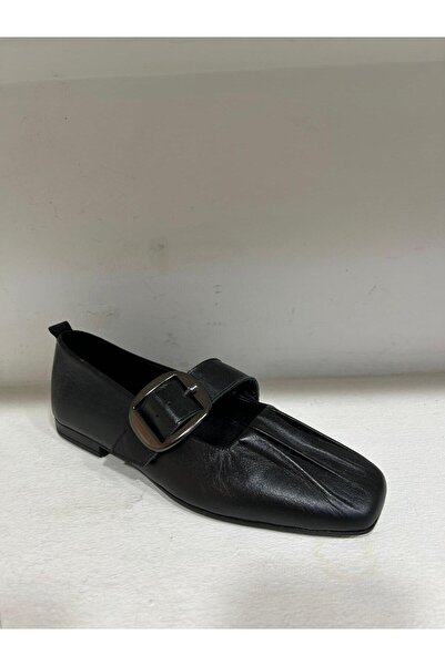 BAĞCILAR AYAKKABI Women's Genuine Leather Black Casual Orthopedic Ballerinas