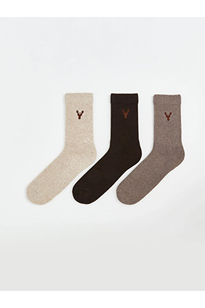 LC Waikiki Lcw Accessories Beige Men's Socks 3-Pack