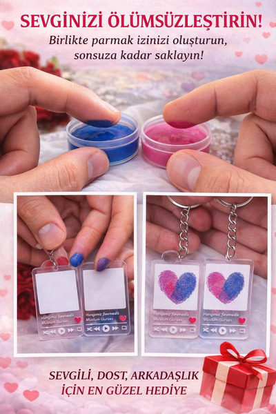 Jack Ferrero SEVGİLİ ARKADAŞLIK DOSTLUK Parmak İzi Anahtar Yapma Seti