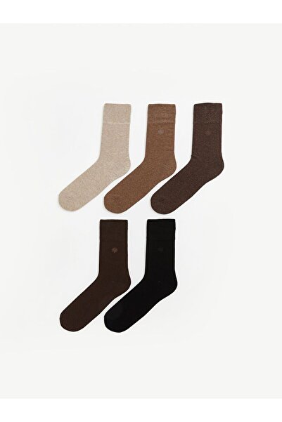 LC Waikiki LCW ACCESSORIES Embroidered Men's Socks 5-Piece