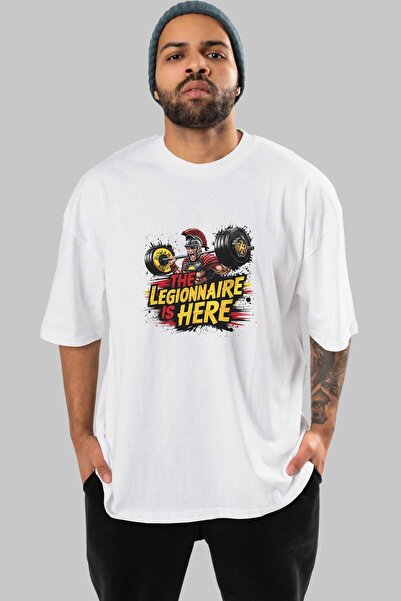 Ankhises GYM, Sport, Fitness 38 Tricou oversize alb cu imprimeu frontal Bărba...