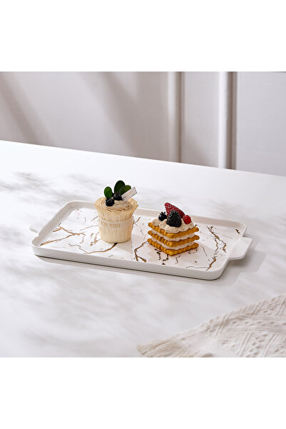 Malooki Porcelain serving platter, 35 cm - Marble Collection