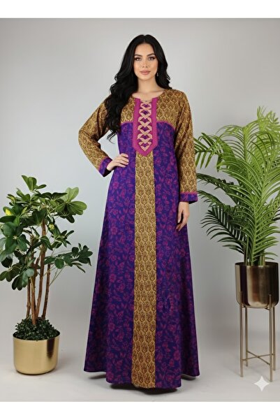 ASIAN جلابية أريج نسائية بتصميم تراثي فاخر – تطريز أنيق ونقوش ذهبية لإطلالة ر...