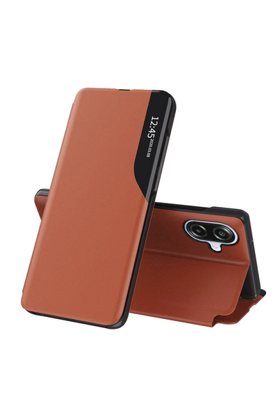 Techsuit Samsung Galaxy A07 4G Eco Leather View flip book case, orange