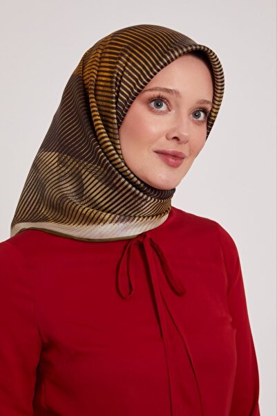 Levidor Geometric Striped Pattern Sparkling Crystal Scarf