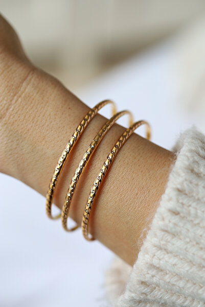 Yenigün Kuyumculuk 8,10 Gram Üçlü Zarif İnce Altın Bilezik - Yatırımlık&Hediy...