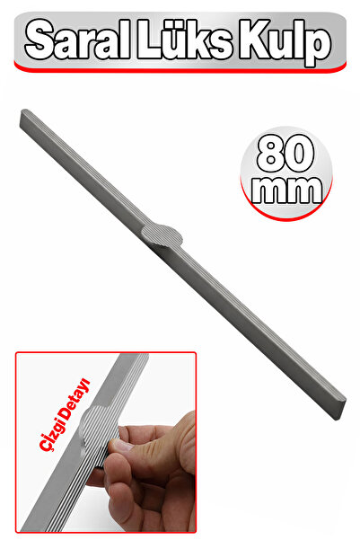 Badem10 Saral Striped Soft Smoked Drawer Cabinet Handle 800 mm Modern Metal L...