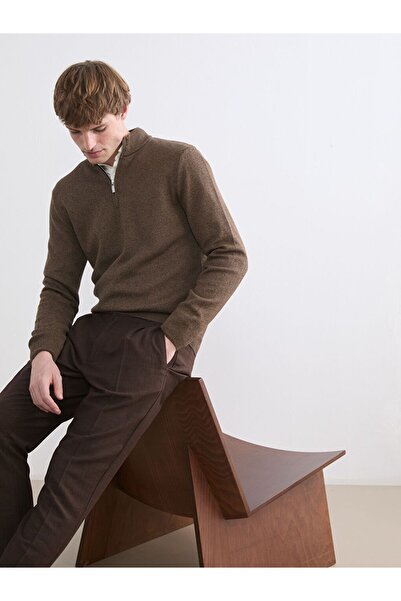 LC Waikiki Southblue Stand Collar Men's Knit Sweater