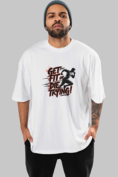 Ankhises تي شيرت GYM, Sports, Fitness Series front مطبوع قصة فضفاضة تي شيرت ر...