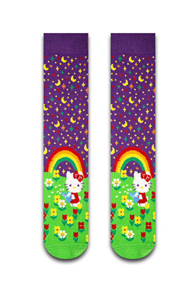 Neşeli Çoraplar Hello Kitty Gökkuşağı Unisex Çorap