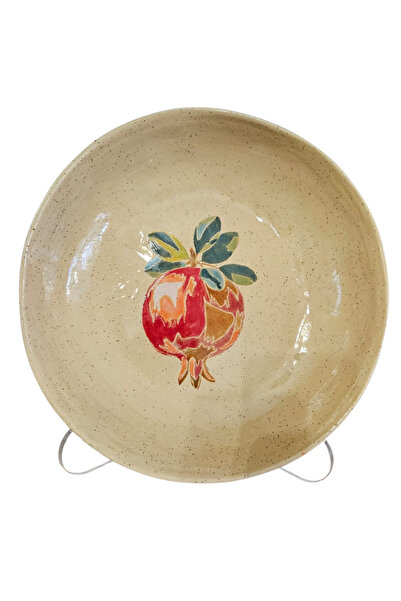 Nar Desenli Stoneware Kase