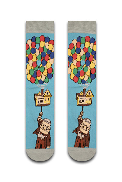 Neşeli Çoraplar Yukarı Bak Renkli Unisex Çorap
